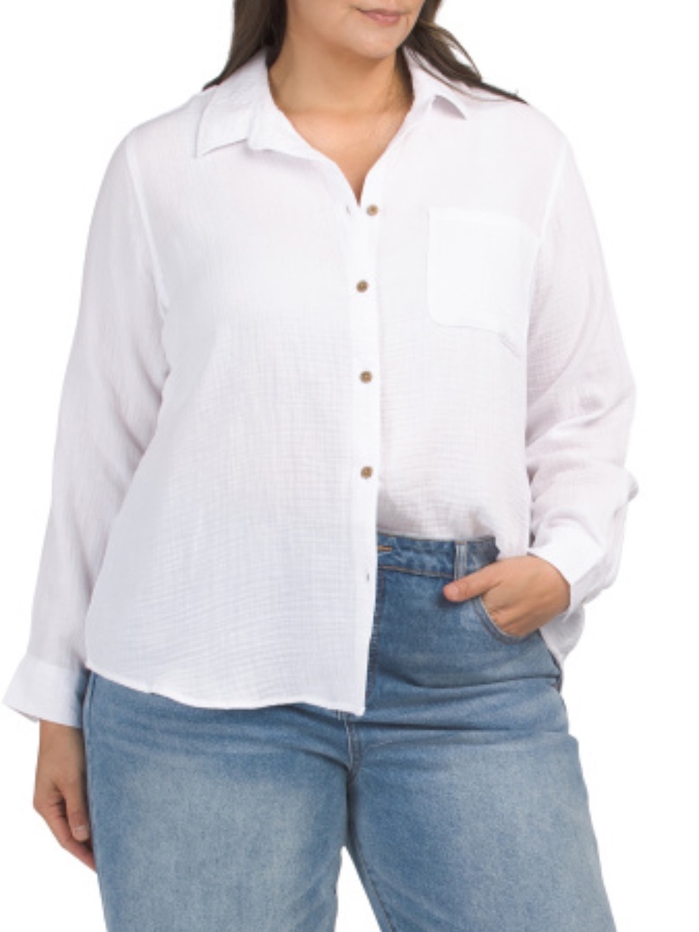 🔥BEACH LUNCH LOUNGE Plus Gauze Button Up Tunic